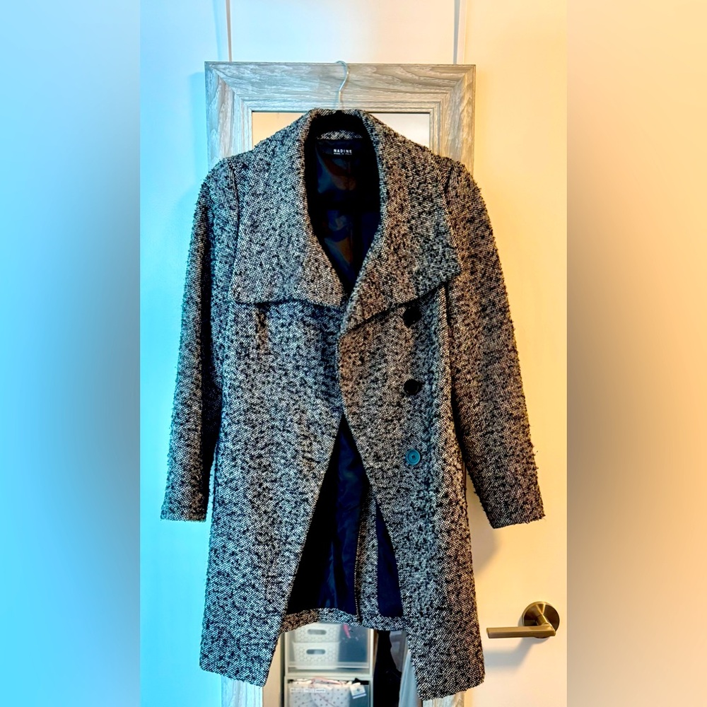 Nadine Stylish Women's Tweed Pea Coat